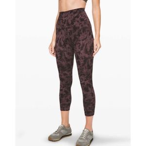 Lululemon Cropped Align Pant Mini Dusk Floral Antique Bark Black